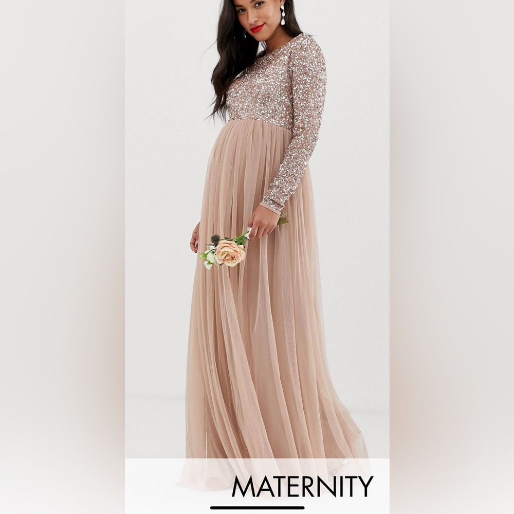 ASOS Maternity Sequin Blush Dress